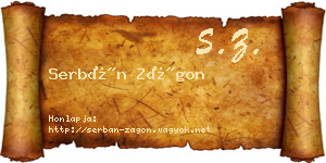 Serbán Zágon névjegykártya